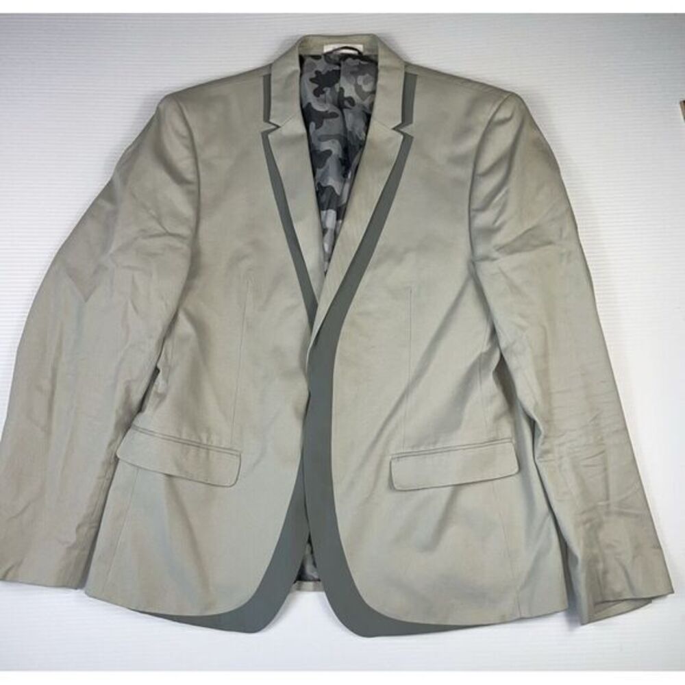 Michael Kors Men's Gray Snap Button Cotton Sports Blazer